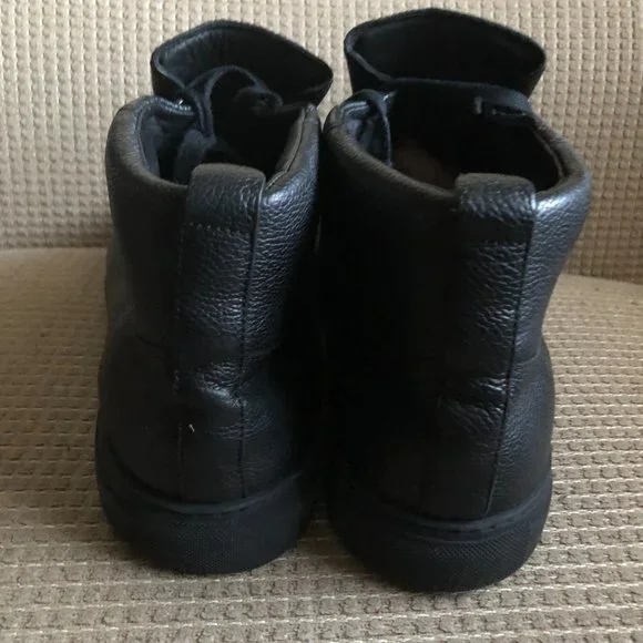 Balenciaga Men's Black Arena Leather Boots.